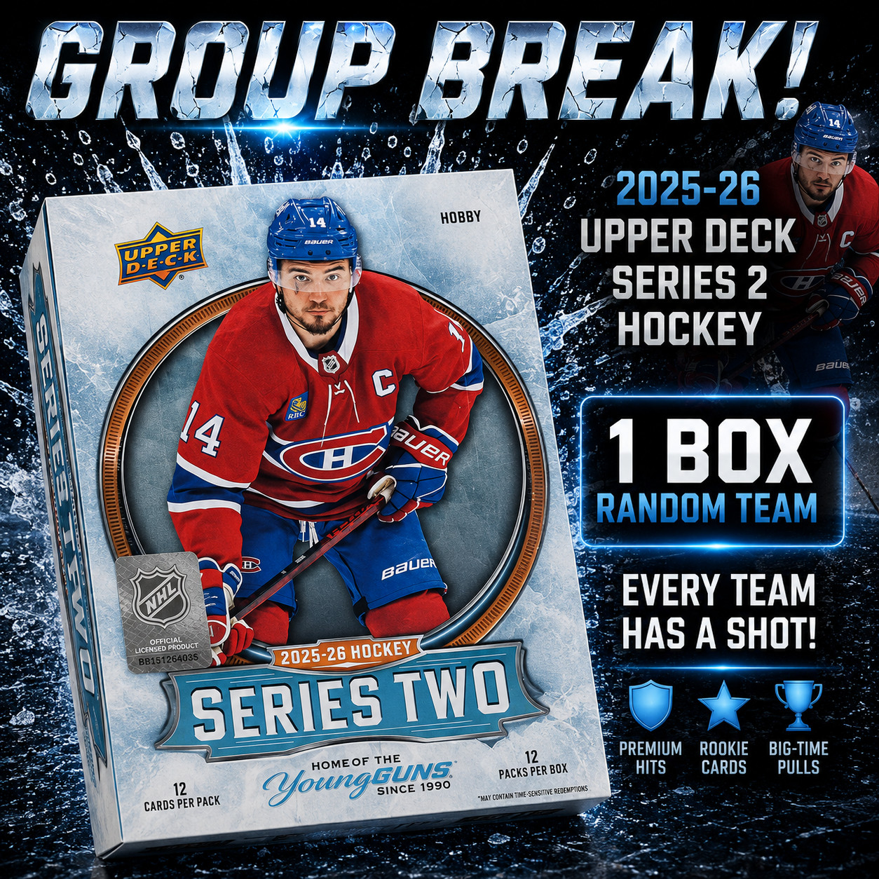 2025/26 Upper Deck Series 2 Hockey (1) Hobby Box Random GB - 32 SP #004