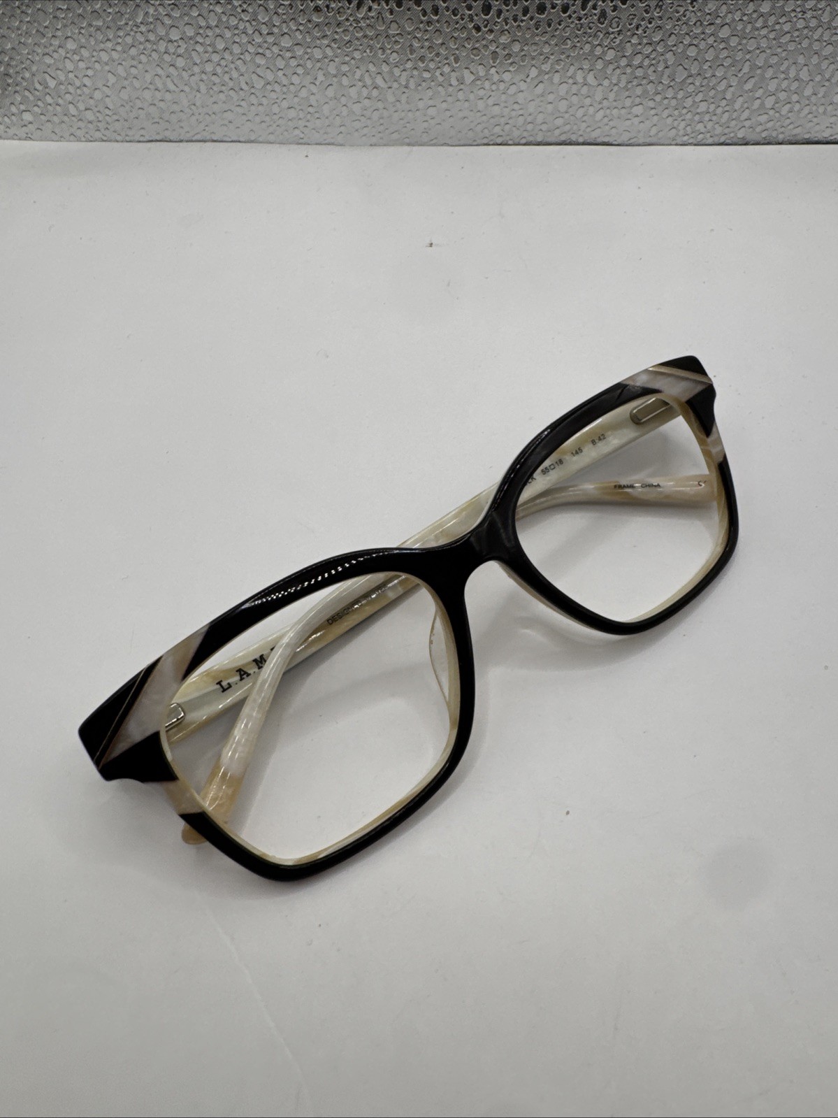 L.A.M.B LAUF105 BLK BROWN GOLD B:42 UNISEX AUTHENTIC EYEGLASSES FRAME 55-18-145 L.A.M.B LAUF105 BLK BROWN GOLD B:42 UNISEX AUTHENTIC EYEGLASSES FRAME 55-18-145