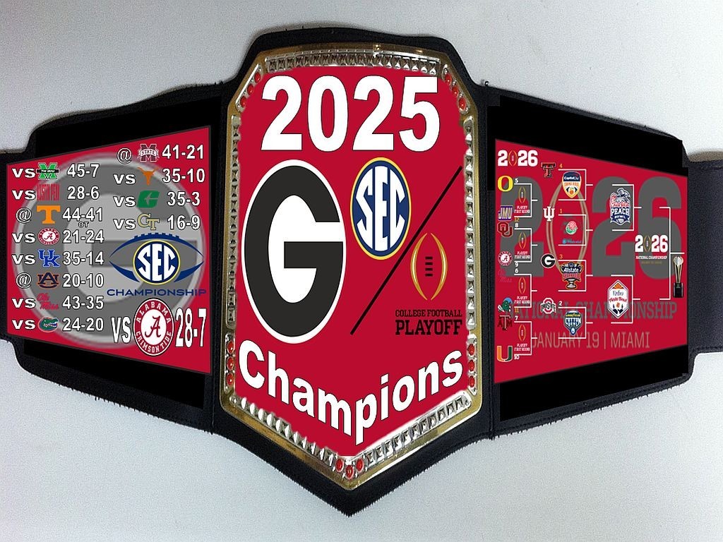 Georgia Bulldogs 2025 SEC Champions / CFP Playoff Championship Belt