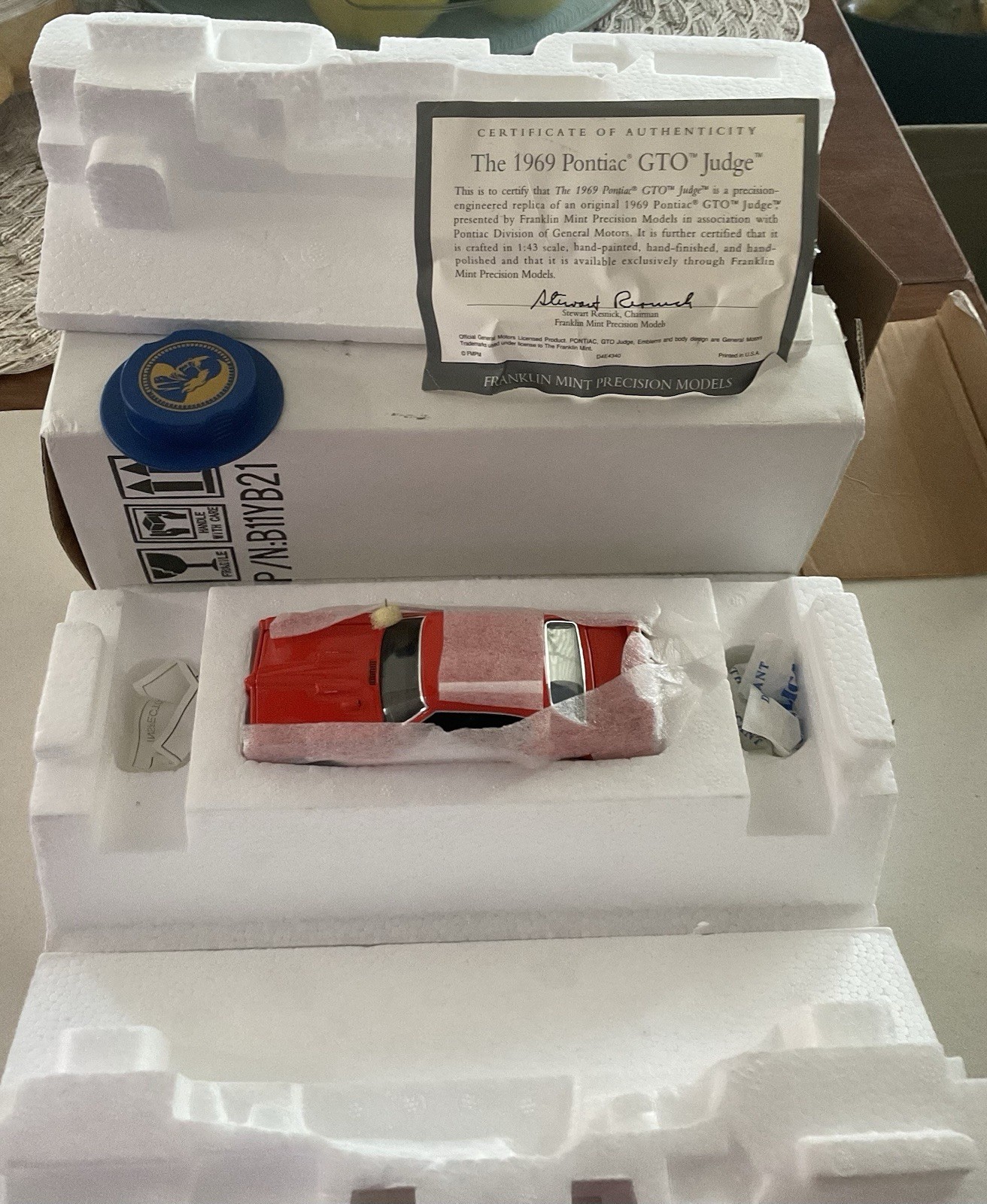 1969 Pontiac GTO Judge 1/43 Scale Model Car Franklin Mint Rare with Papers 1969 Pontiac GTO Judge 1/43 Scale Model Car Franklin Mint Rare with Papers