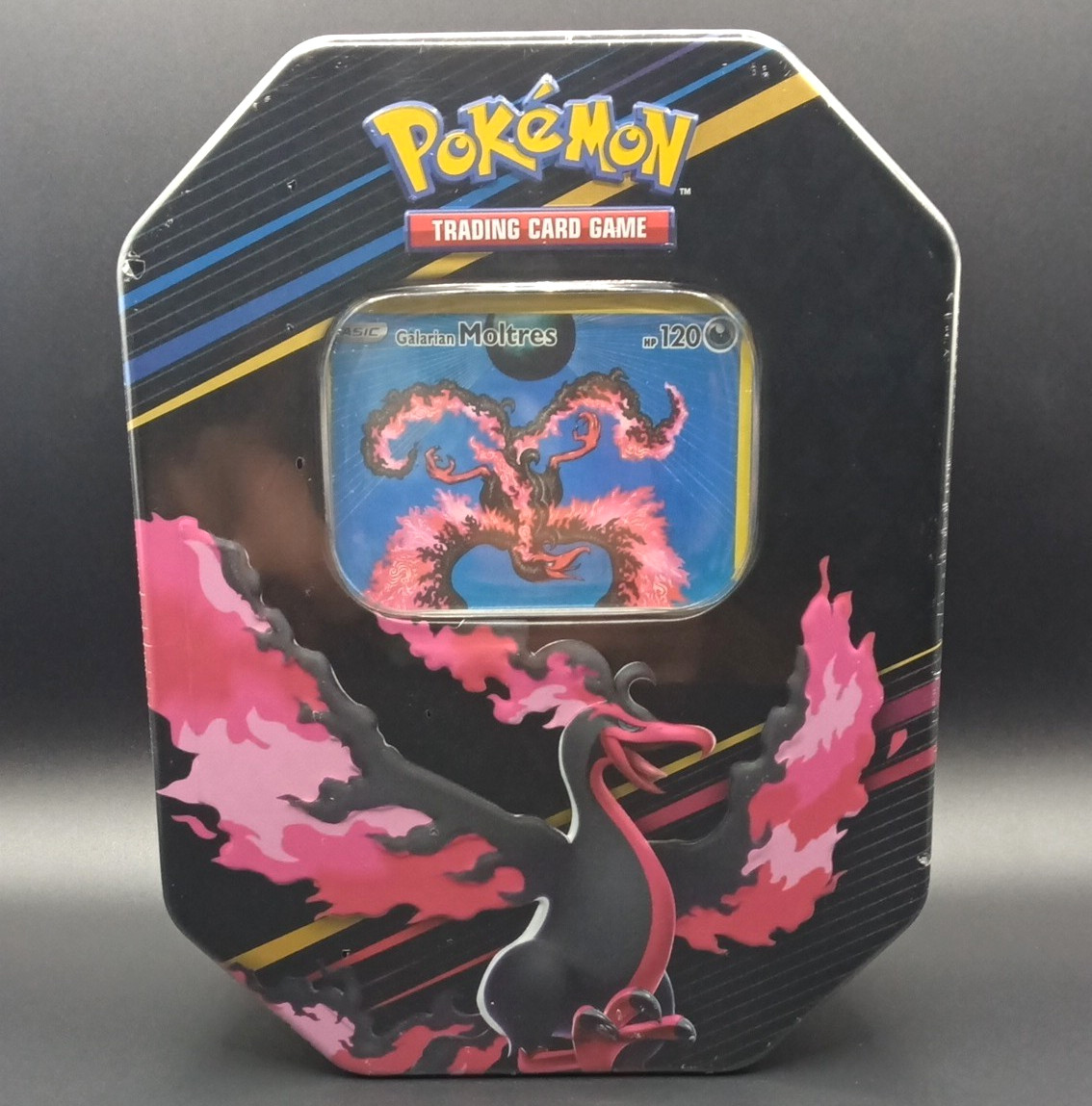 2023 Pokémon TCG Crown Zenith Galarian Moltres Tin 2023 Pokémon TCG Crown Zenith Galarian Moltres Tin