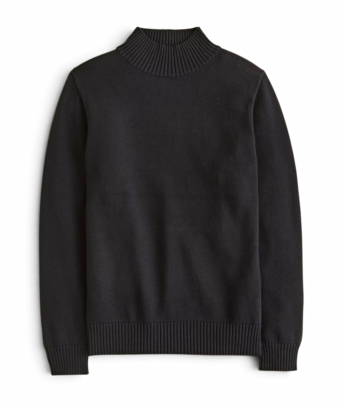 J.Crew Men’s M Cotton Knit Black Solid Mock Neck Long Sleeve Sweater NWT