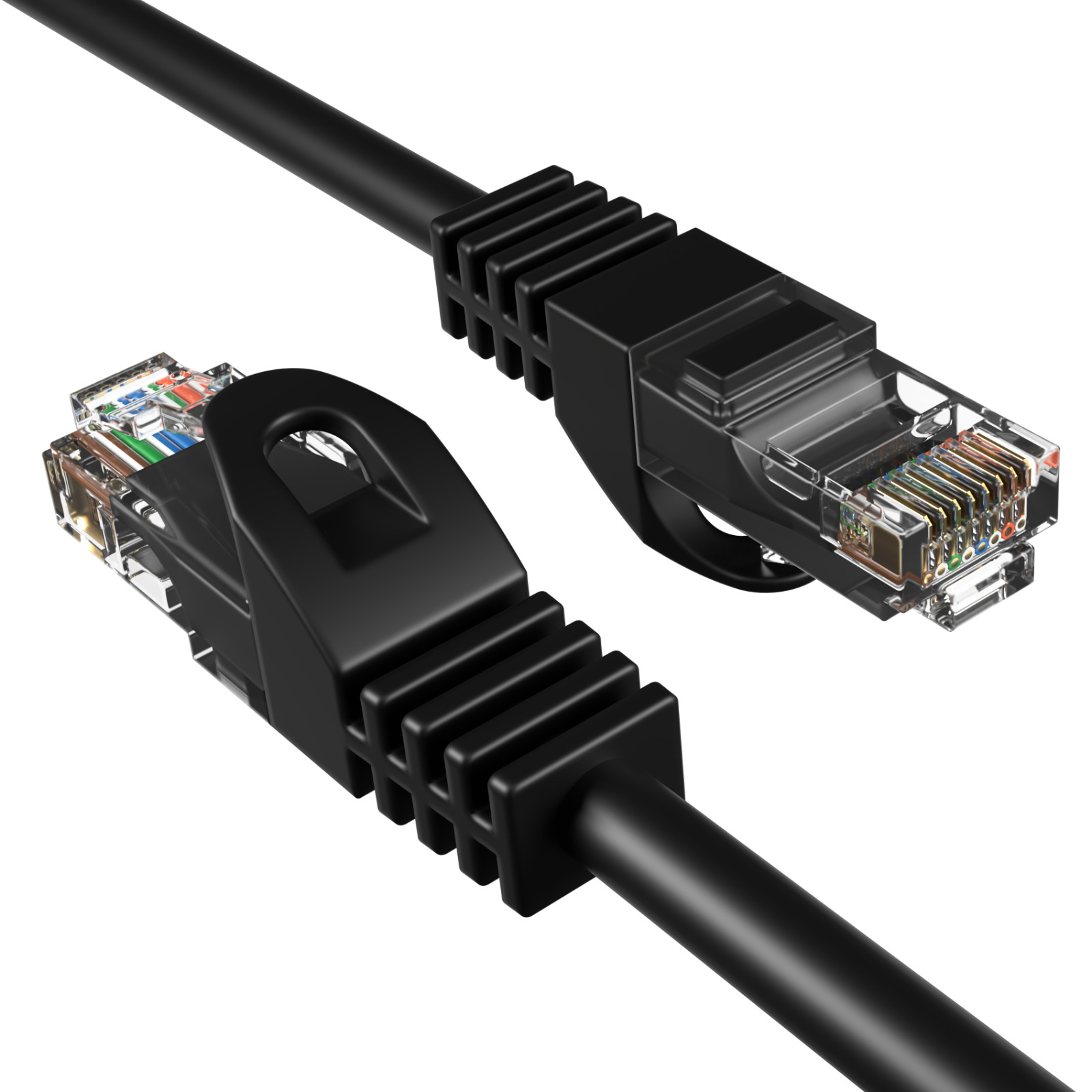 Cat5e Ethernet Patch Cord LAN Network Cable RJ45 UTP 25FT – 200FT Pack Lot Black Cat5e Ethernet Patch Cord LAN Network Cable RJ45 UTP 25FT – 200FT Pack Lot Black