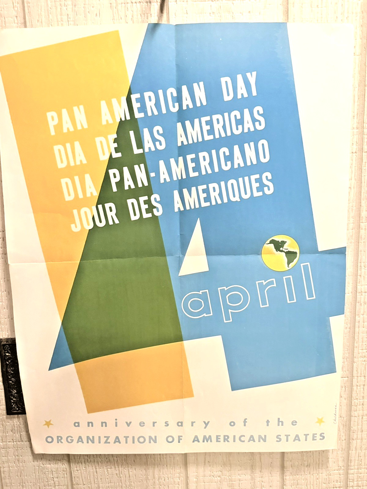 Vtg HTF Poster 1960s-70s-80s Anniversary of Org American States-Pan American Day Vtg HTF Poster 1960s-70s-80s Anniversary of Org American States-Pan American Day