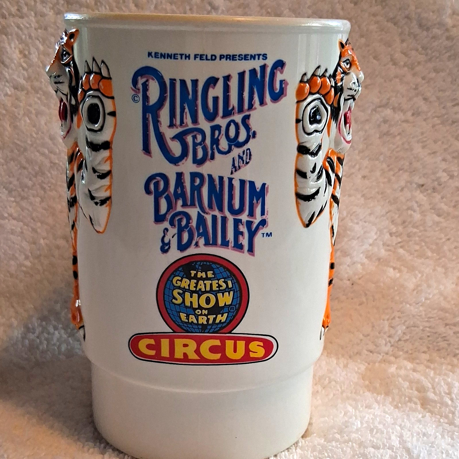 VINTAGE 1988 Ringling Bros And Barnum &Bailey Tiger Tail Plastic Cup VINTAGE 1988 Ringling Bros And Barnum &Bailey Tiger Tail Plastic Cup