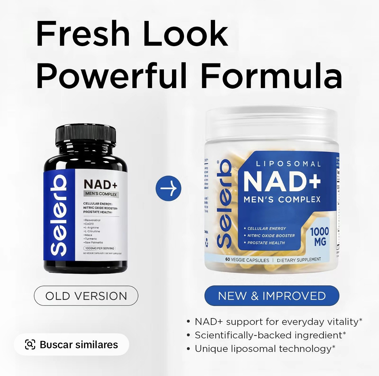 Selerb NAD+ Men\'s Complex 60 Capsules Cellular Energy Prostate Health