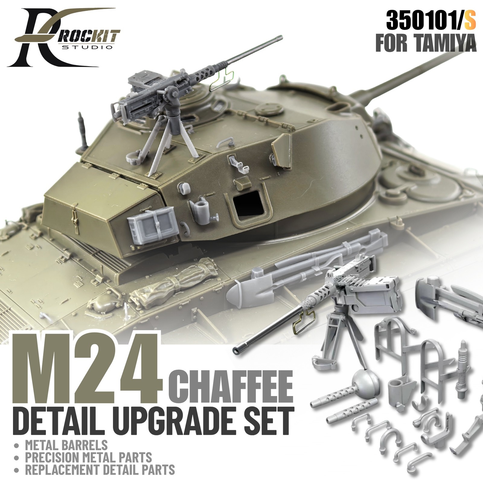ROCKIT 350101S 1/35 M24 Chaffee Tank Upgrade Set Premium Ver.(For Tamiya 35391)