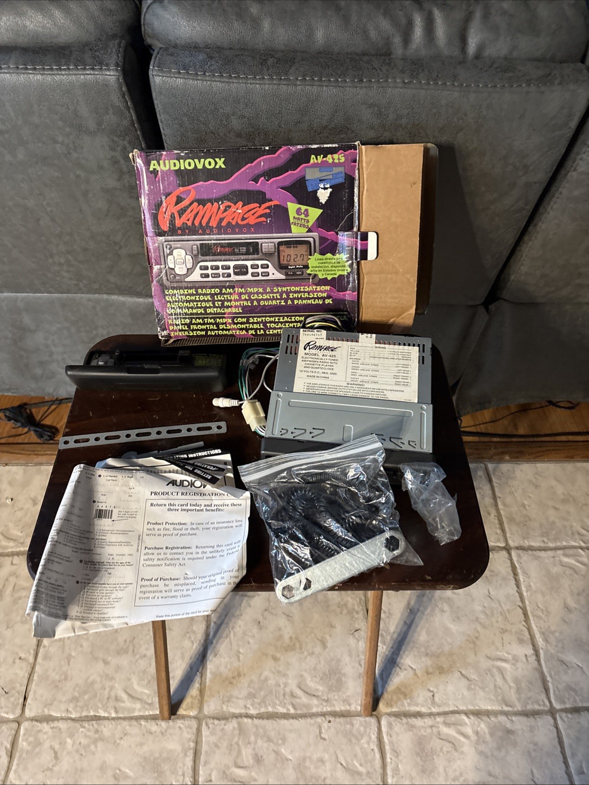 Vintage Rampage Audiovox AV- 425 AM FM Cassette Player Radio NOS In Box Vintage Rampage Audiovox AV- 425 AM FM Cassette Player Radio NOS In Box