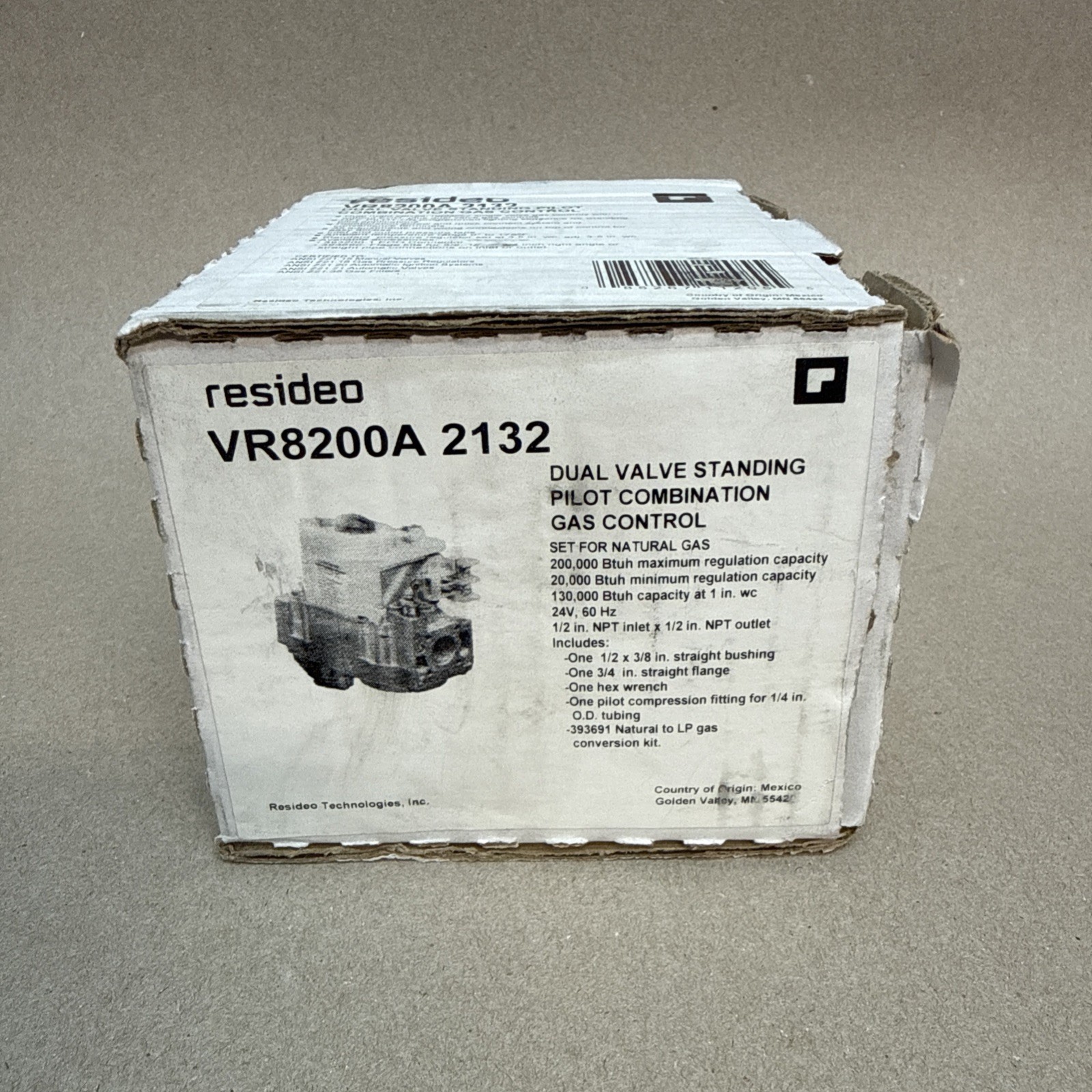 Resideo Honeywell VR8200A2132 Dual Standing Pilot Gas Valve 1/2 Resideo Honeywell VR8200A2132 Dual Standing Pilot Gas Valve 1/2