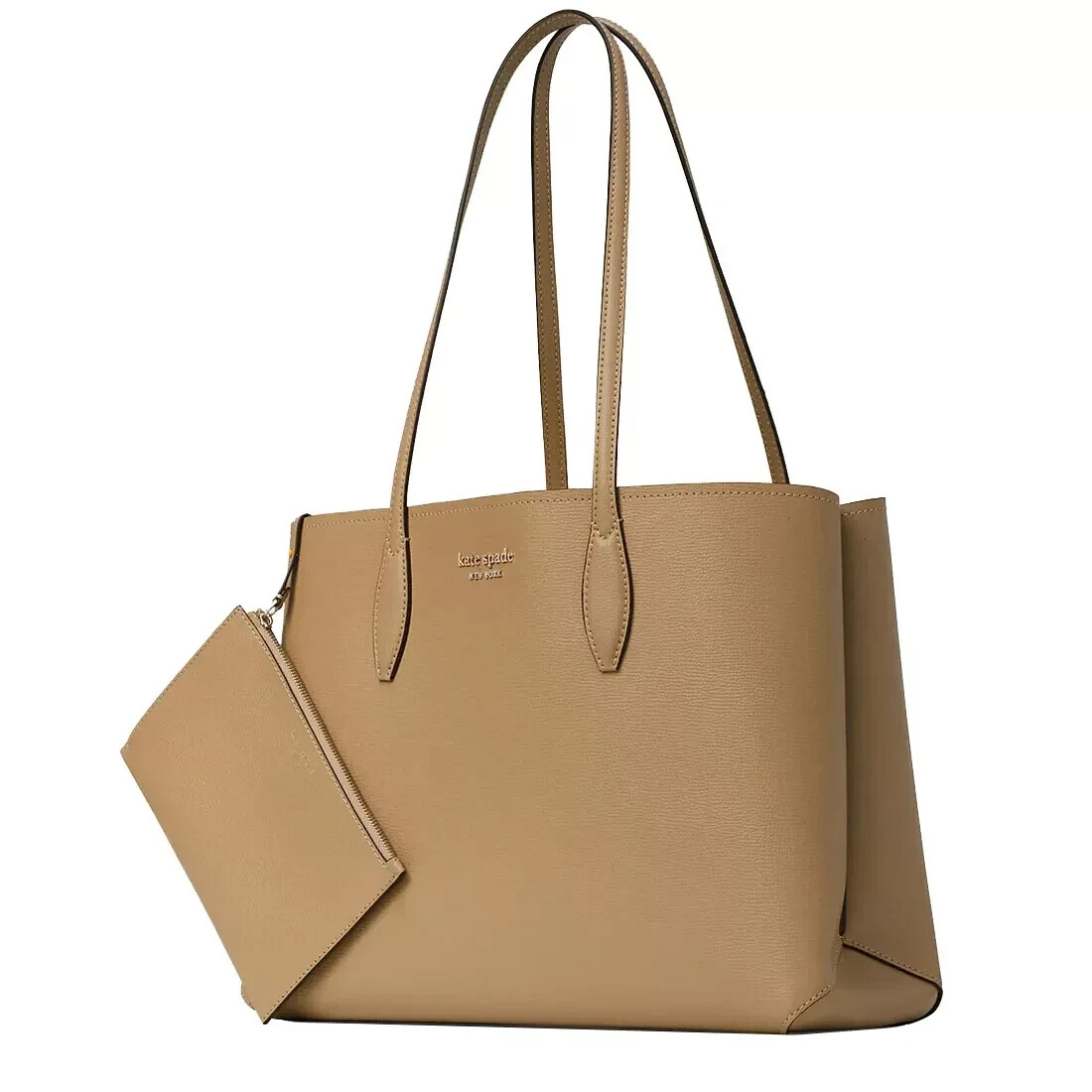 New Kate Spade All Day Large Tote Leather Timeless Taupe New Kate Spade All Day Large Tote Leather Timeless Taupe