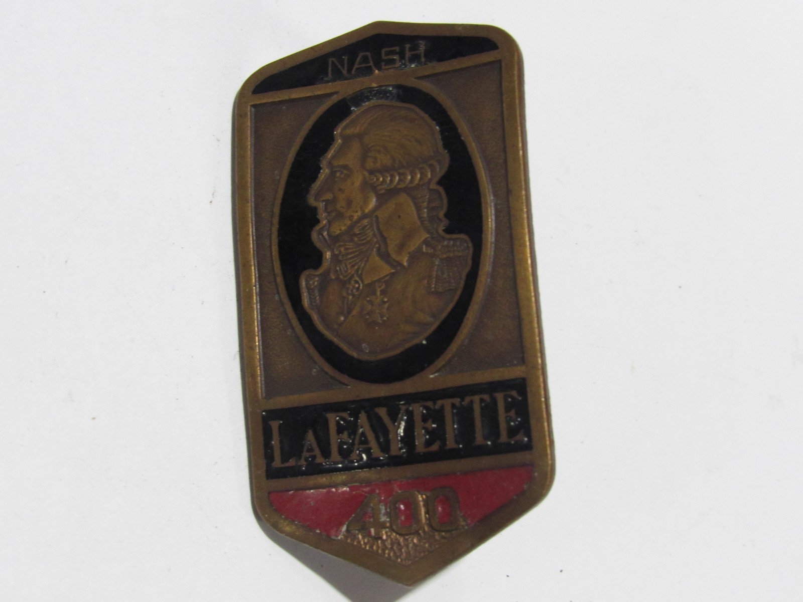 VTG 1936-37 Nash LaFayette 400 Radiator Badge Emblem Tag Decal Ornament Enamel VTG 1936-37 Nash LaFayette 400 Radiator Badge Emblem Tag Decal Ornament Enamel