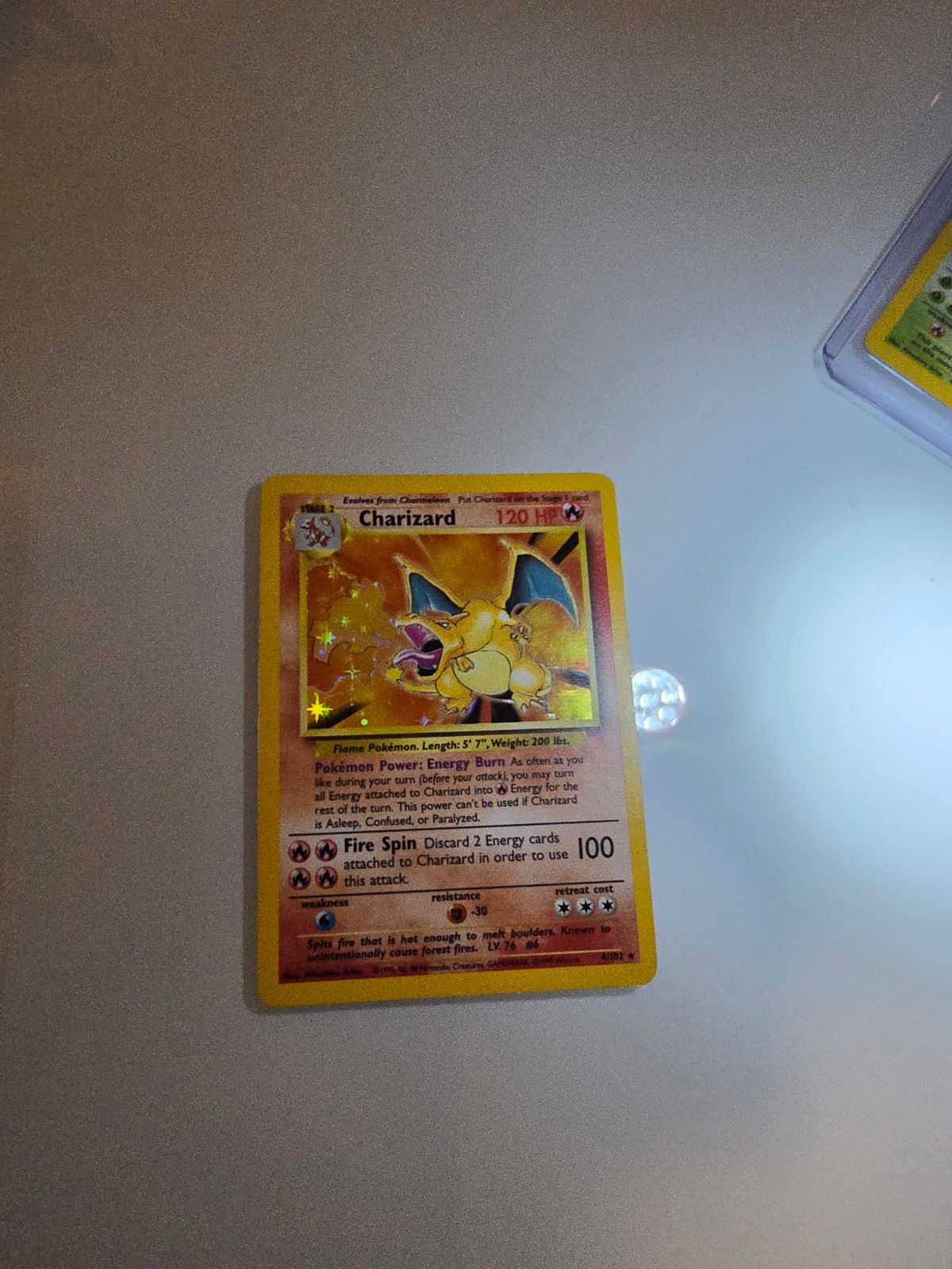 Charizard 4/102 Base Set Unlimited Holo Rare Pokemon Card 1999 WOTC LP
