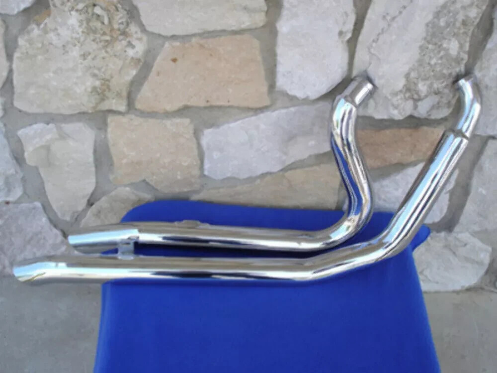 SHORT SHOOTER DRAG PIPES FOR SOFTAIL 86-03 CHROME BIG GROWL CUSTOM 2 1/4