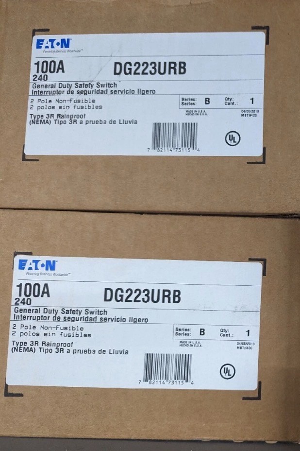 NIB - EATON - DG223URB, Outdoor Disconnect - 