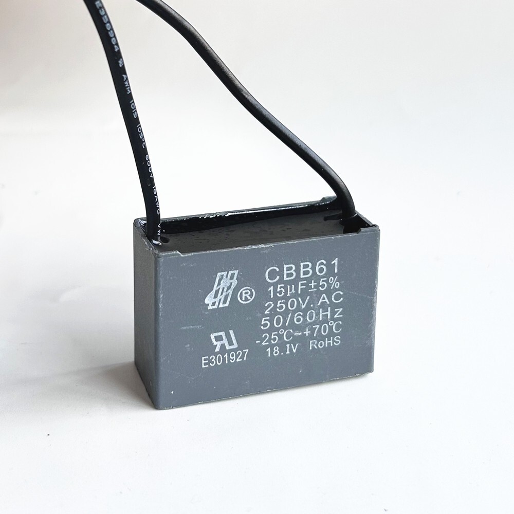 CBB61 15mfd 15uF 15 uF 250V AC Fan MOTOR START Capacitor 2 WIRES US STOCK CBB61 15mfd 15uF 15 uF 250V AC Fan MOTOR START Capacitor 2 WIRES US STOCK