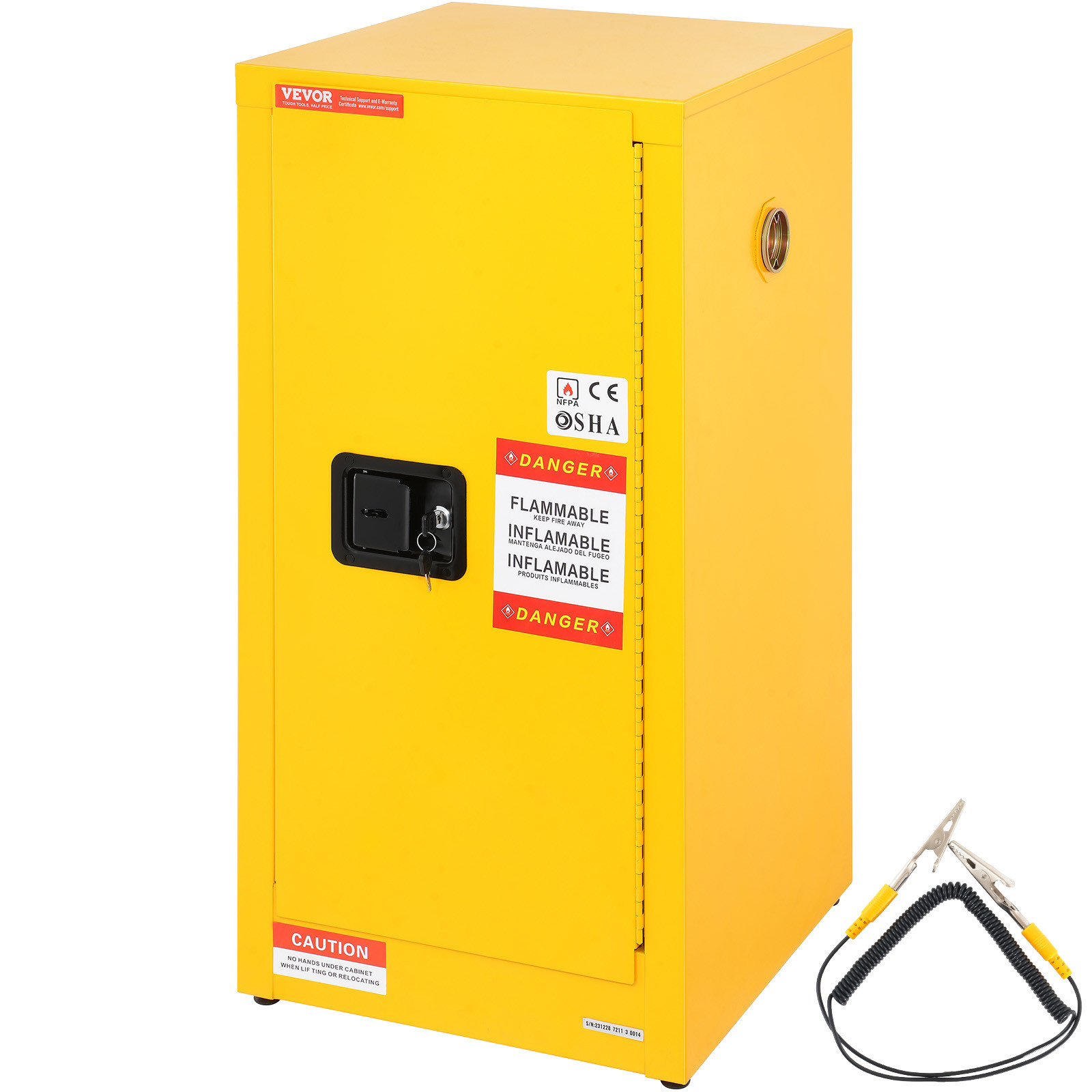 VEVOR Flammable Safety Cabinet Liquid Storage 16 Gal 18.1x18.1x35.4 in Cabinet