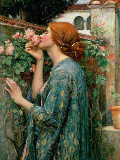 The soul of a the rose garden john waterhouse ceramic tile mural backsplash The soul of a the rose garden john waterhouse ceramic tile mural backsplash