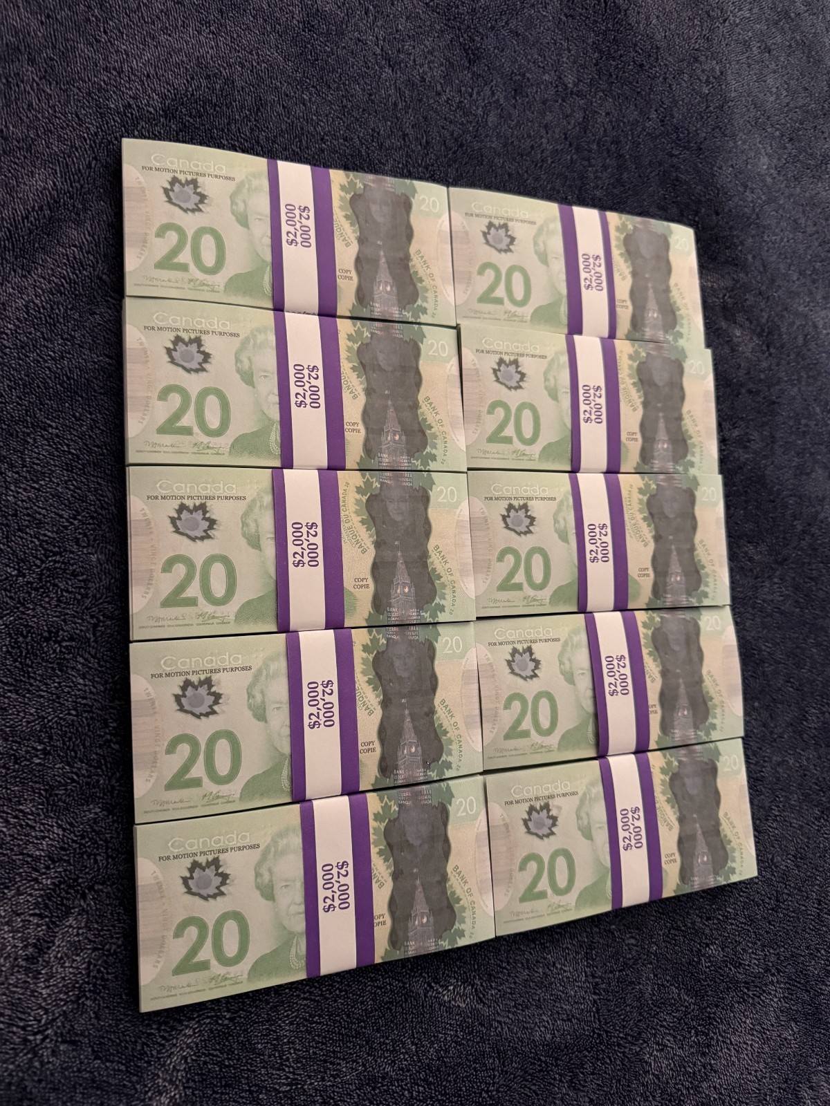 1000pcs Canadian 20 bill Replica Money Prop for Pranks & Movie Production