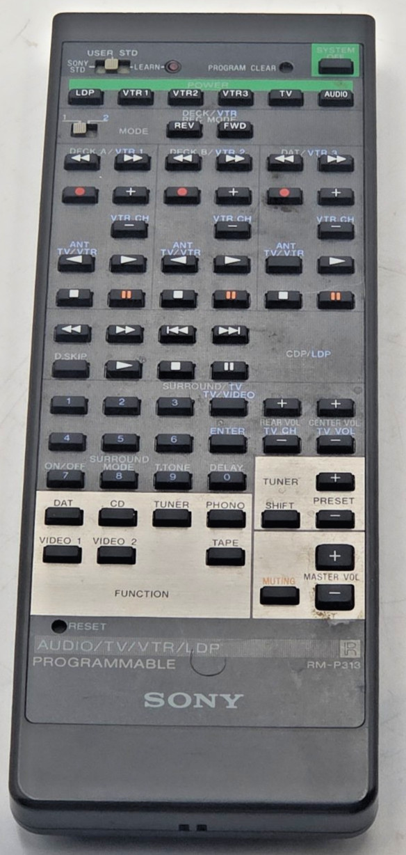 Vintage Sony RM-P313 Programmable Remote STR-GX67ES Audio TV VTR LDP OEM