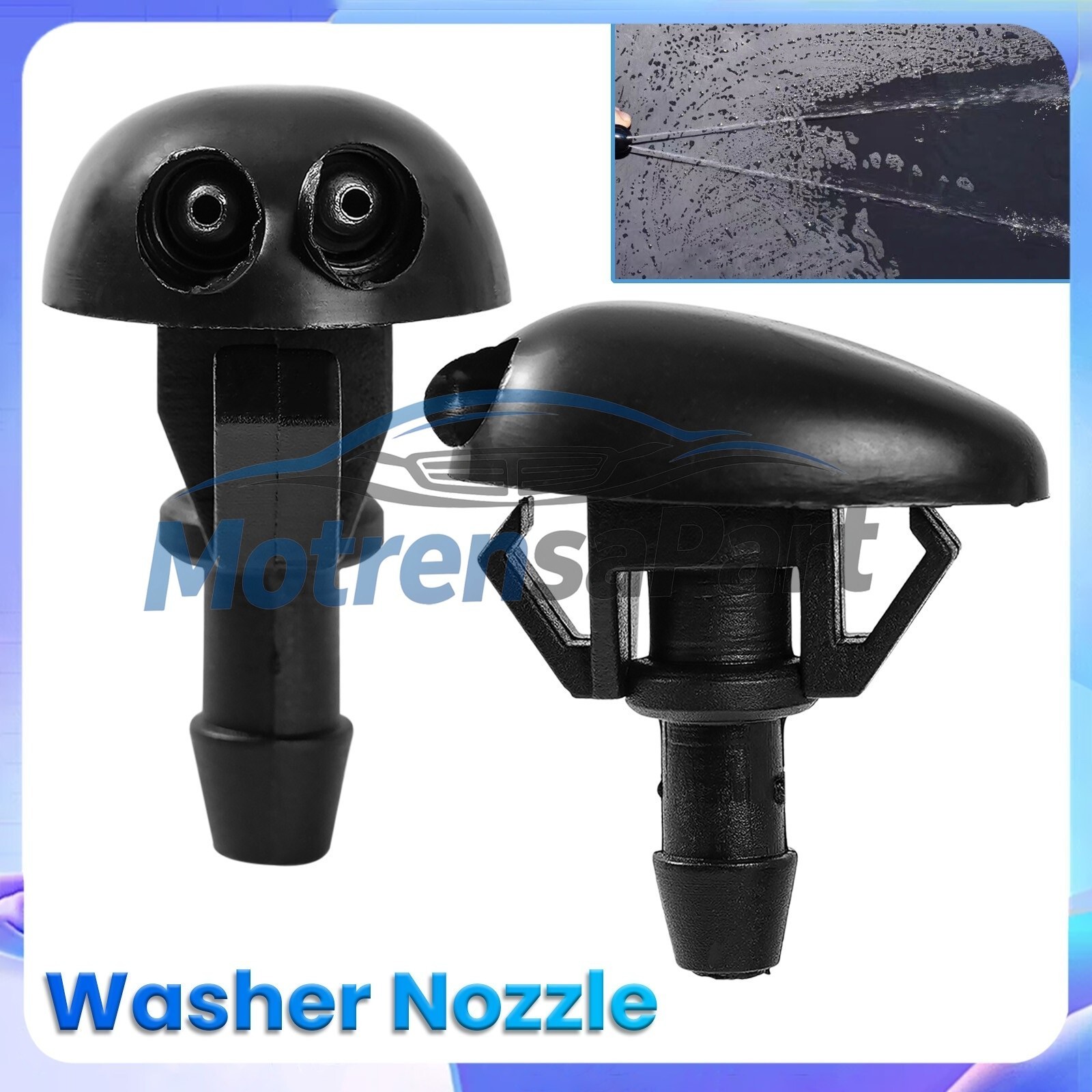 2x Fit For Nissan 2000-2007 Windshield Washer Fluid Spray Jet Nozzle Kit Front