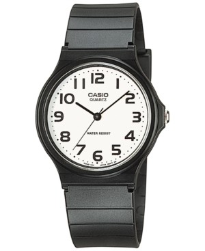 Casio MQ24-7B2 Men\'s White Dial Black Resin 35mm Analog Watch New
