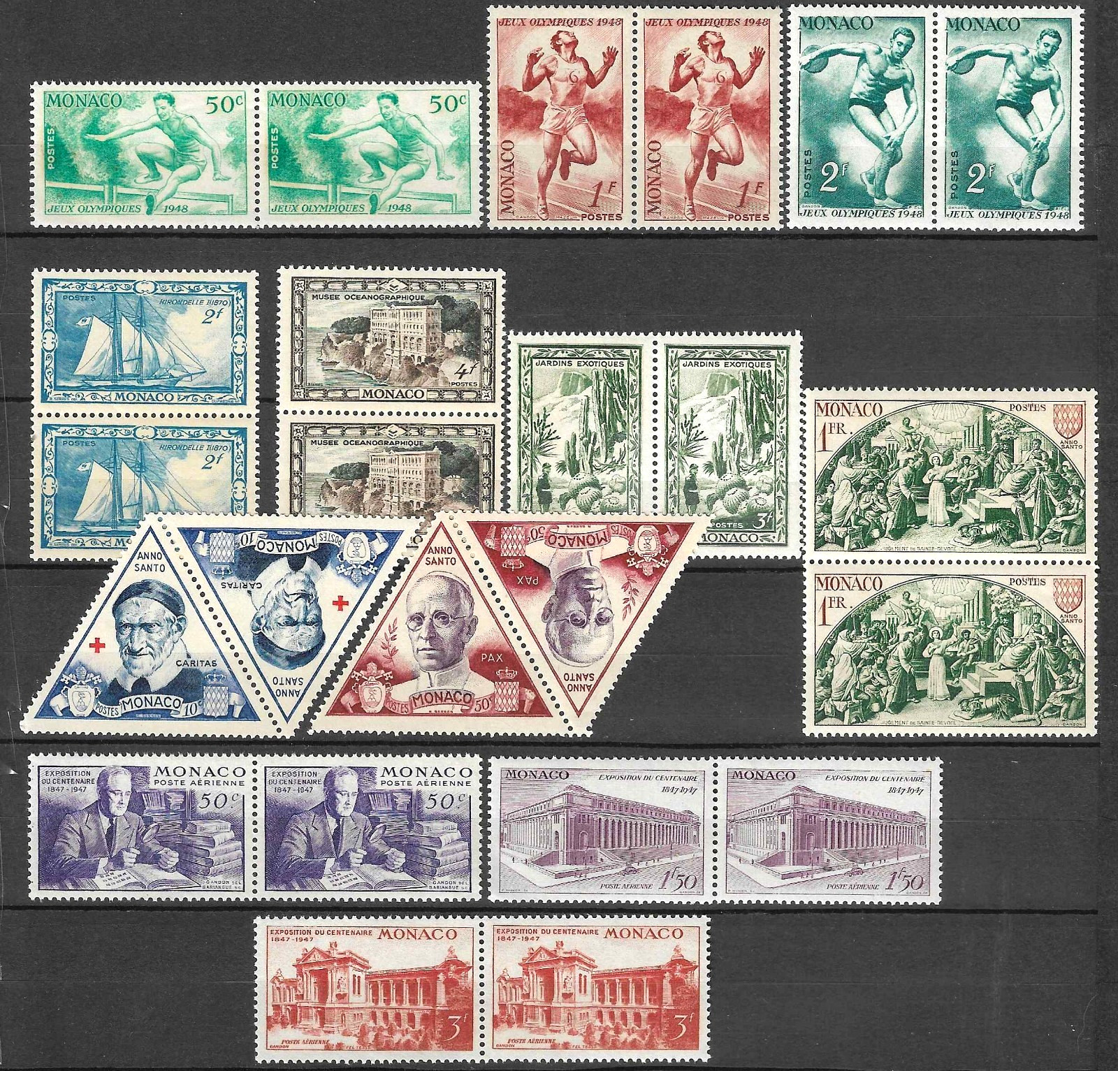 Monaco Stamps 1948-1951 Pairs - Short Sets All Mint Never Hinged Monaco Stamps 1948-1951 Pairs - Short Sets All Mint Never Hinged