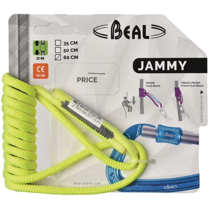 Beal Jammy Prusik/Friction Hitch Cord- 60CM Yellow Beal Jammy Prusik/Friction Hitch Cord- 60CM Yellow