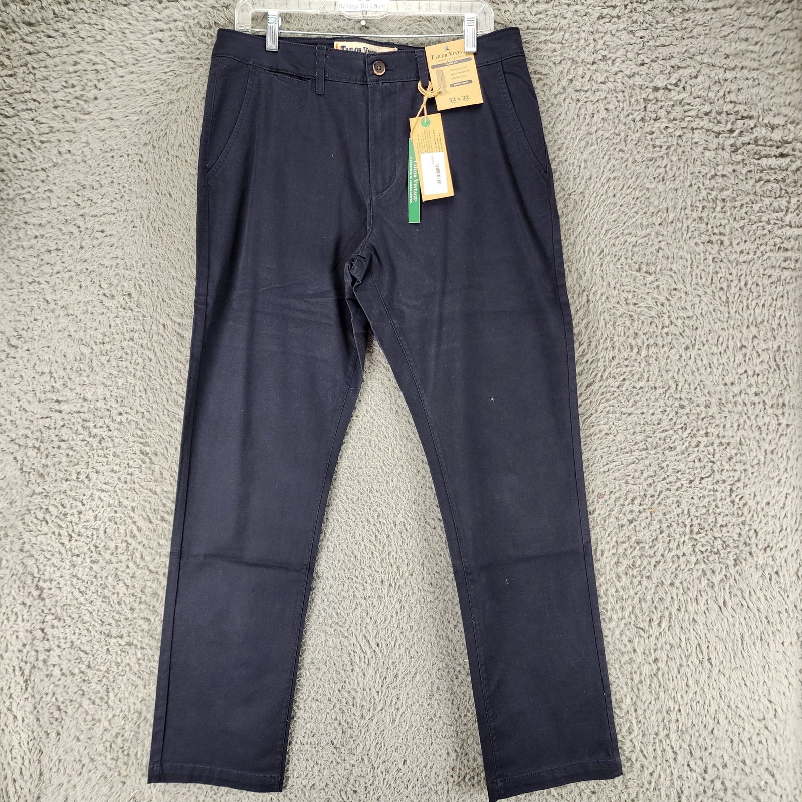 Tailor Vintage Pants Mens 32x32 Blue Stretch Mid Rise Classic Fit *NWT* Tailor Vintage Pants Mens 32x32 Blue Stretch Mid Rise Classic Fit *NWT*