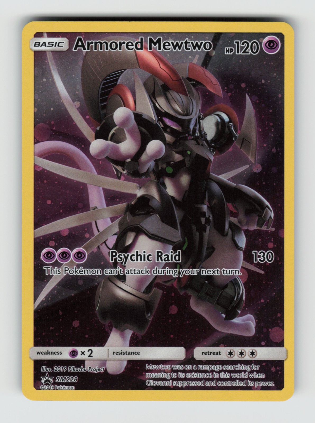 Sun & Moon Promo SM228 Armored Mewtwo - Holo P LP * SWIRL *