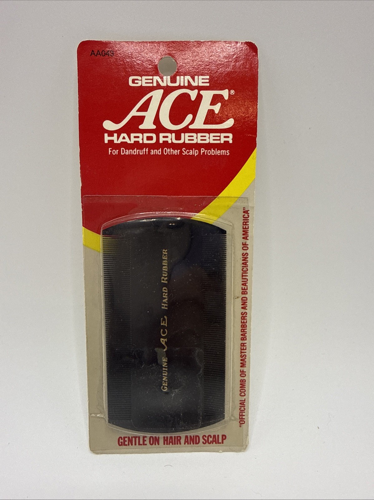 Vintage Genuine Ace Hard Rubber Comb Fine Tooth for Hair Scalp Made In USA AA043