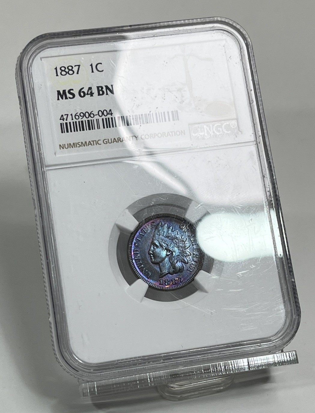 Toned 1887 Indian Head Cent NGC MS64BN Toned 1887 Indian Head Cent NGC MS64BN