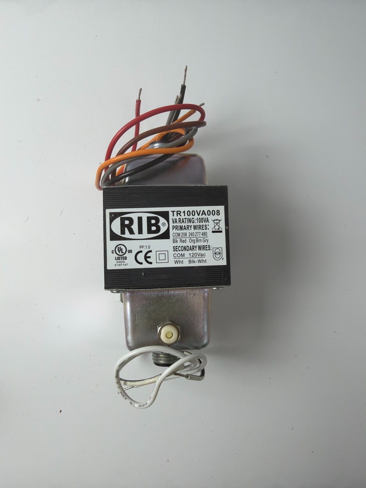 RIB Functional Devices TR100VA008 Control Transformer 100VA 120VAC New