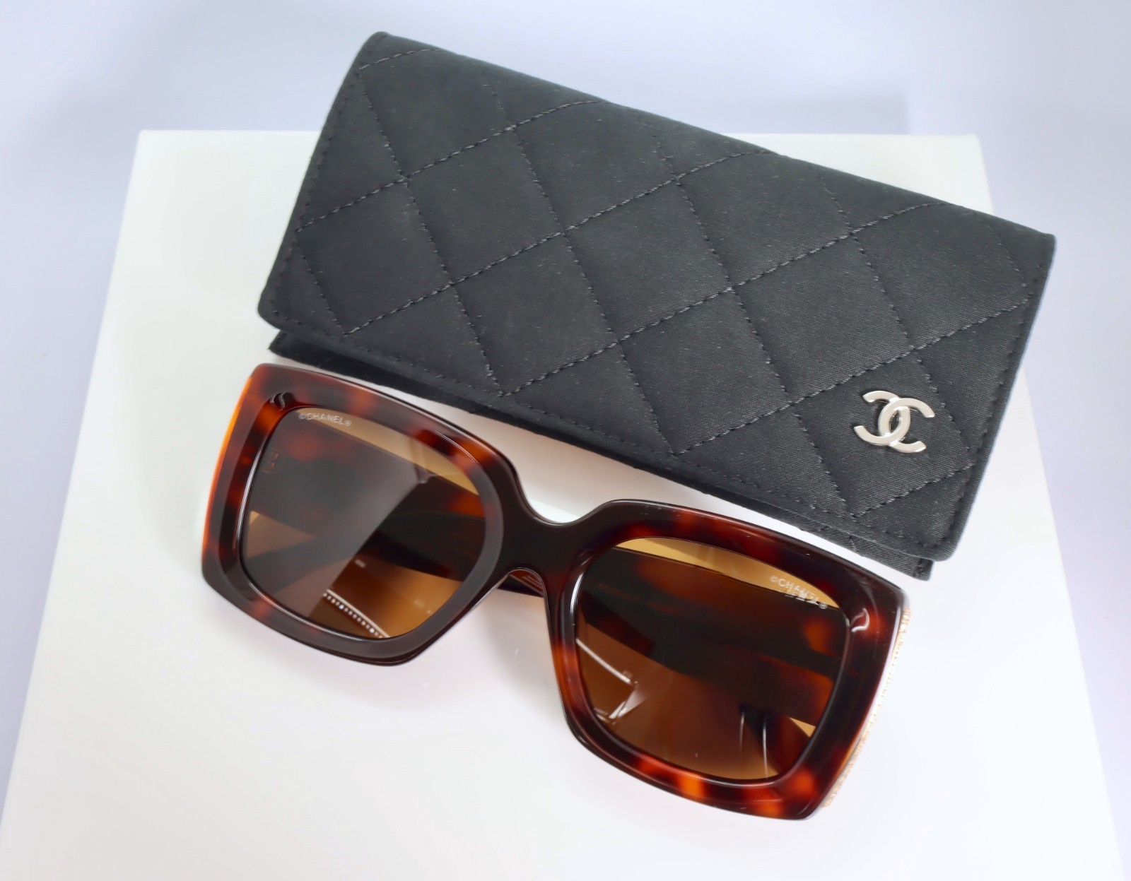 Chanel CH5435 53mm Oversized Square Sunglasses in Tortoise with Brown Lens Chanel CH5435 53mm Oversized Square Sunglasses in Tortoise with Brown Lens