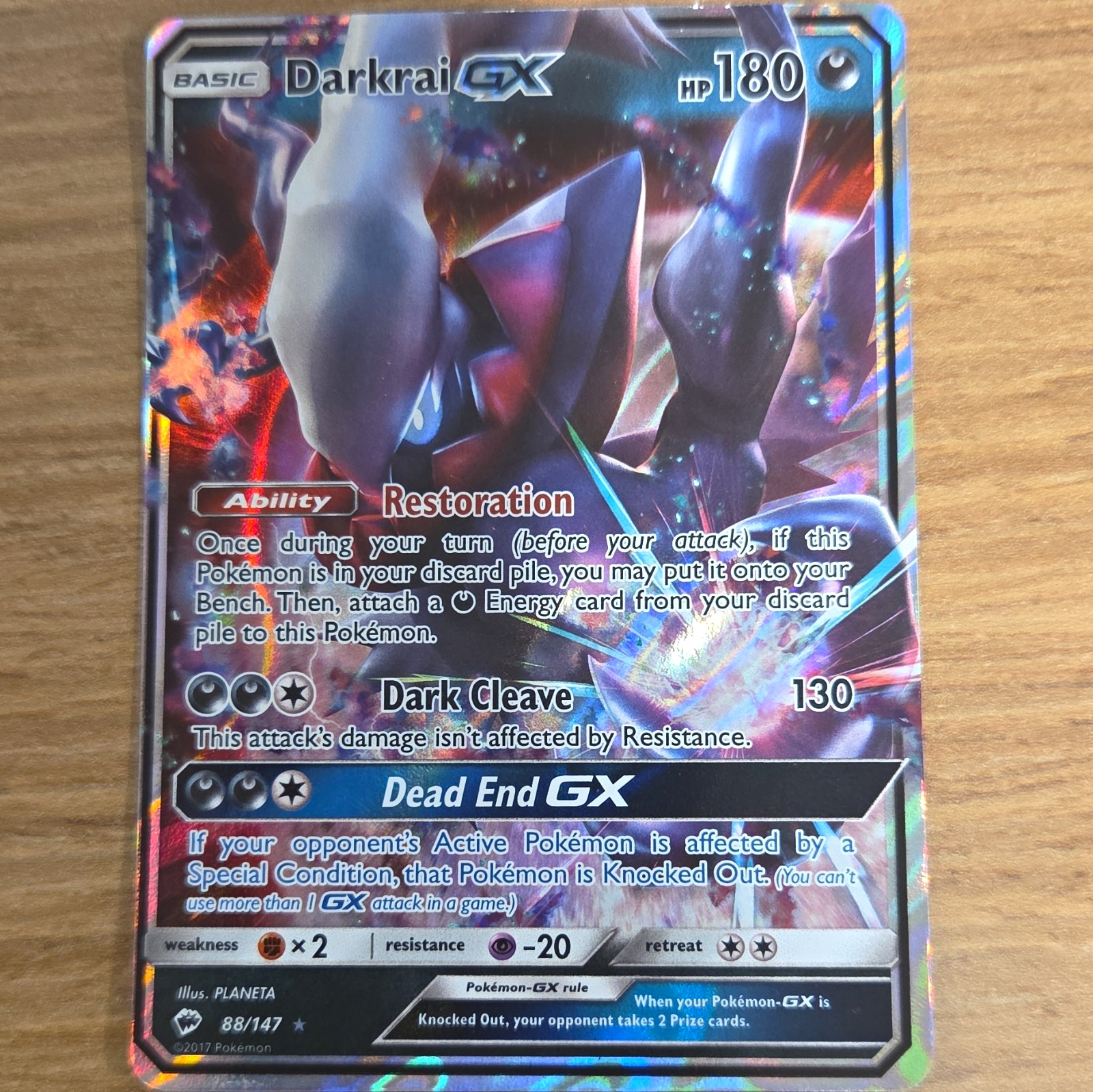 The Pokémon Company Darkrai GX 88/147 Burning Shadows Ultra Rare Holo 2017 EN The Pokémon Company Darkrai GX 88/147 Burning Shadows Ultra Rare Holo 2017 EN