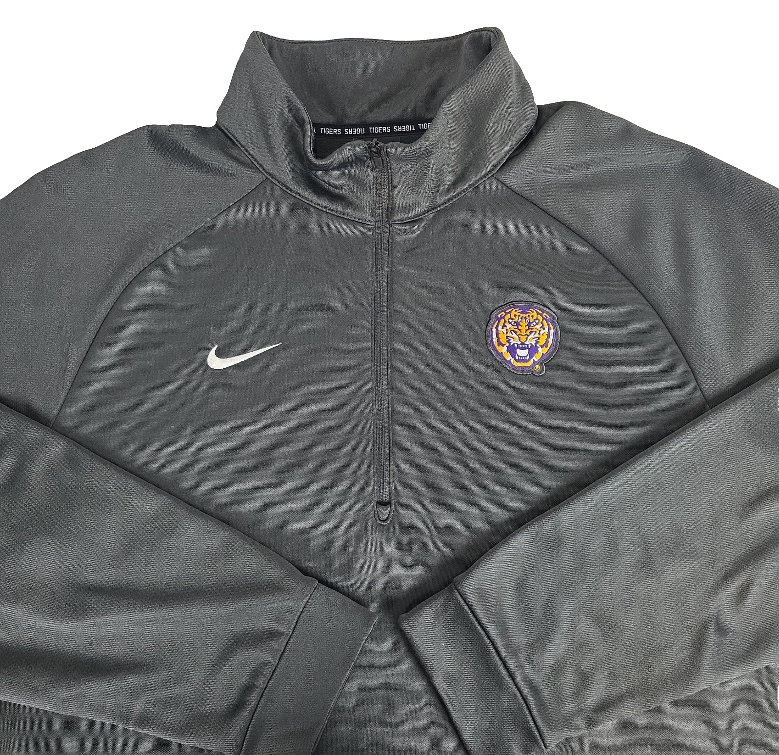 LSU Tigers Gray Nike Therma Fit 1/4 Zip Sweatshirt Sz XLarge NCAA Collegiate