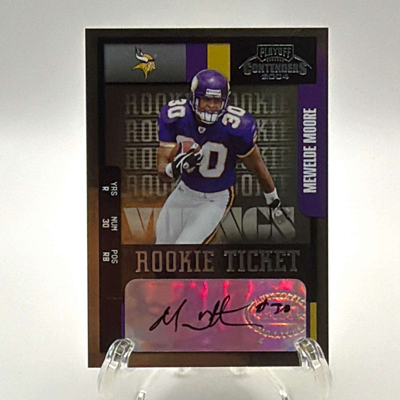 Donruss/Playoff 2004 Playoff Contenders Mewelde Moore RC Auto #157 /435 Donruss/Playoff 2004 Playoff Contenders Mewelde Moore RC Auto #157 /435