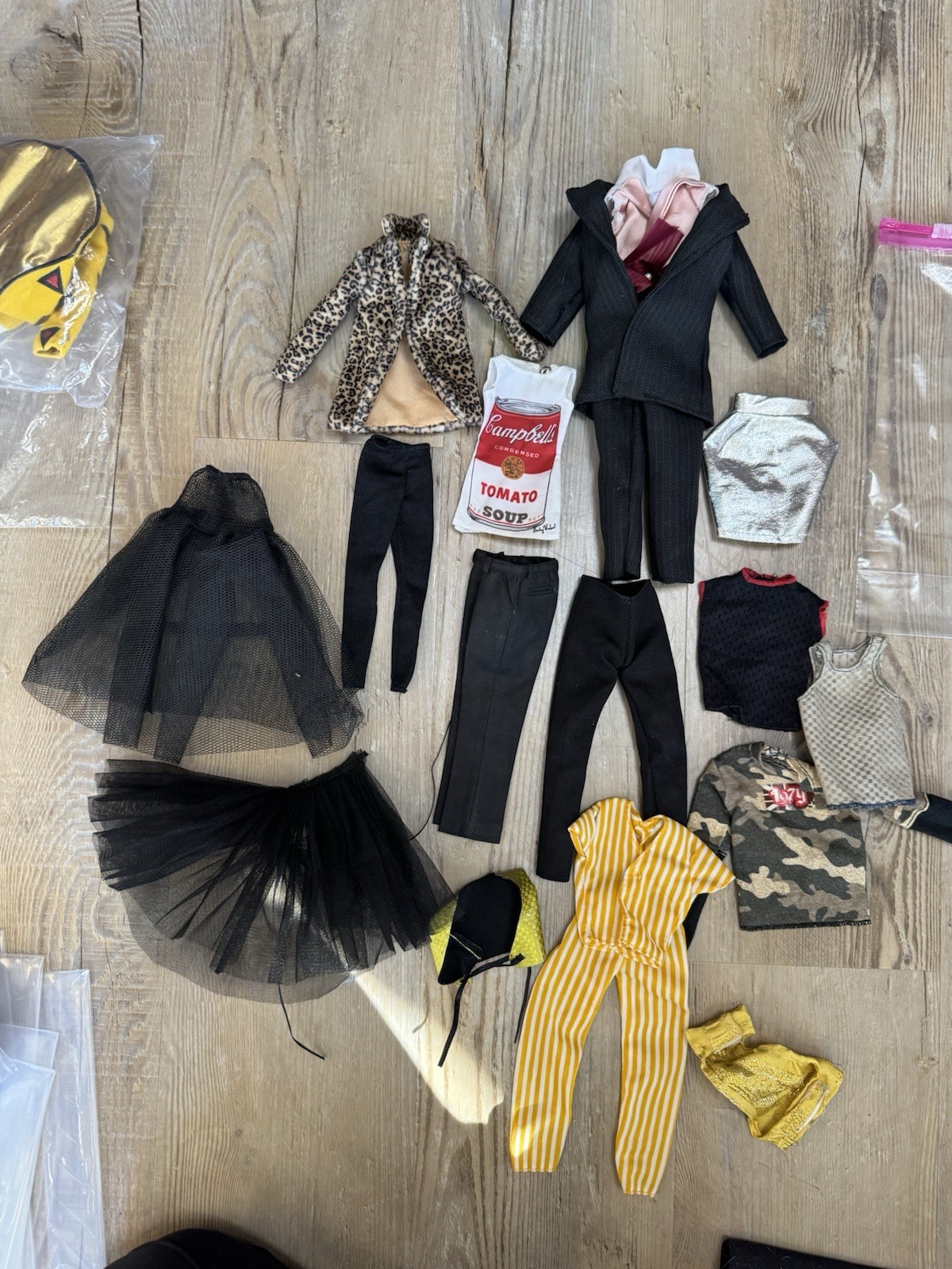 #7 Barbie Andy Warhol , Ken PJ’s, Pants & Shirts And More 11 & 12” Doll Clothes