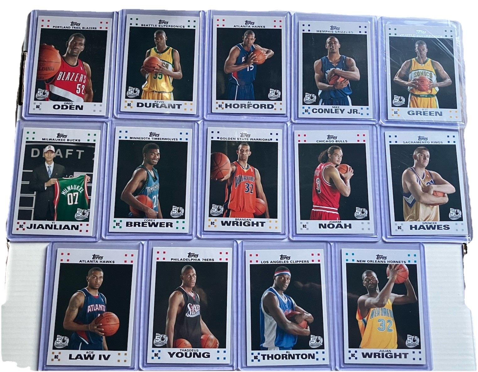 07-08 Topps Basketball Rookie Card Set- Kevin Durant RC All Cards in Toploaders 07-08 Topps Basketball Rookie Card Set- Kevin Durant RC All Cards in Toploaders