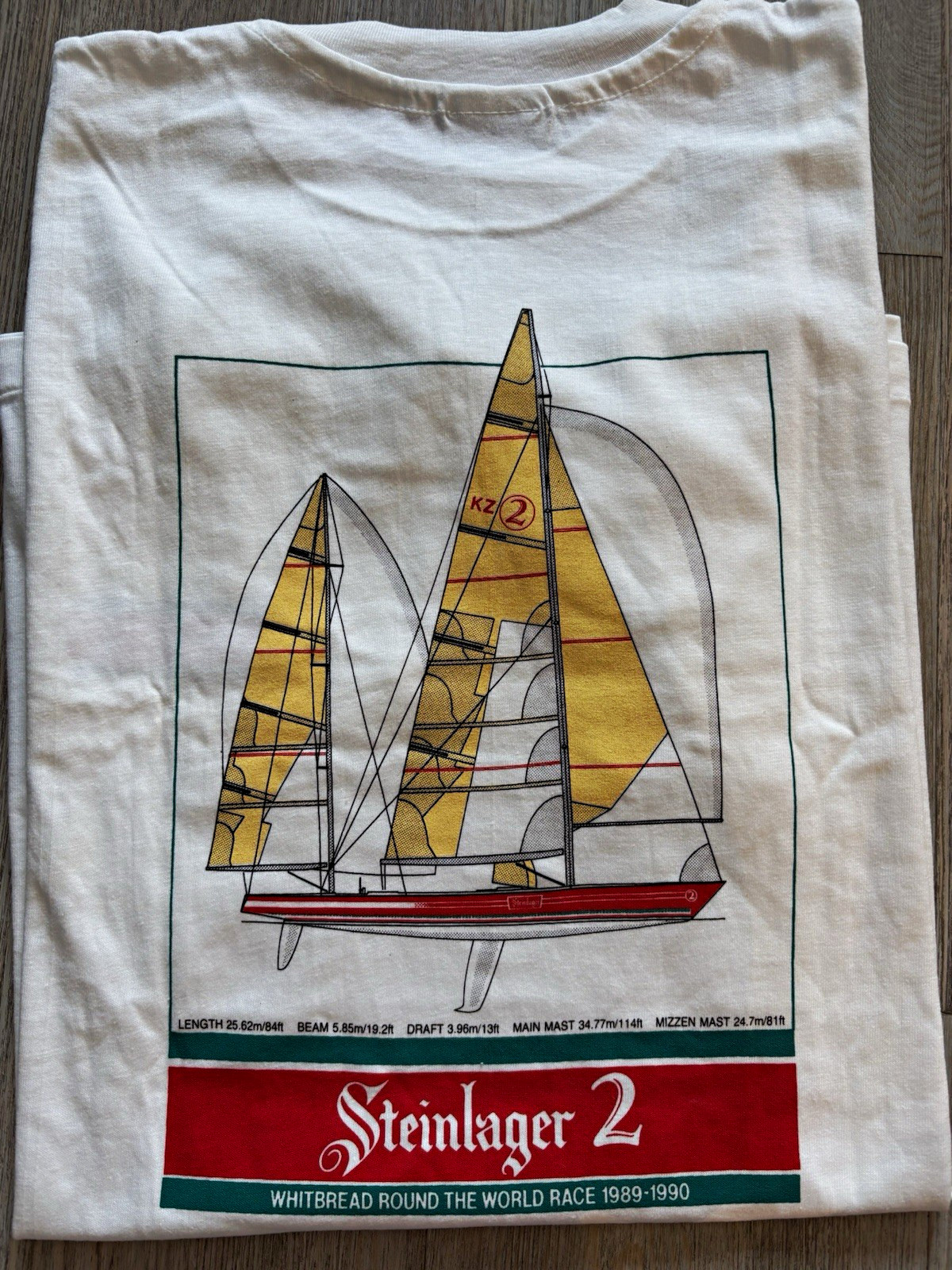 Vintage 1989-90 Steinlager 2 Whitbread Race T-Shirt XL Hanes Beefy-T USA