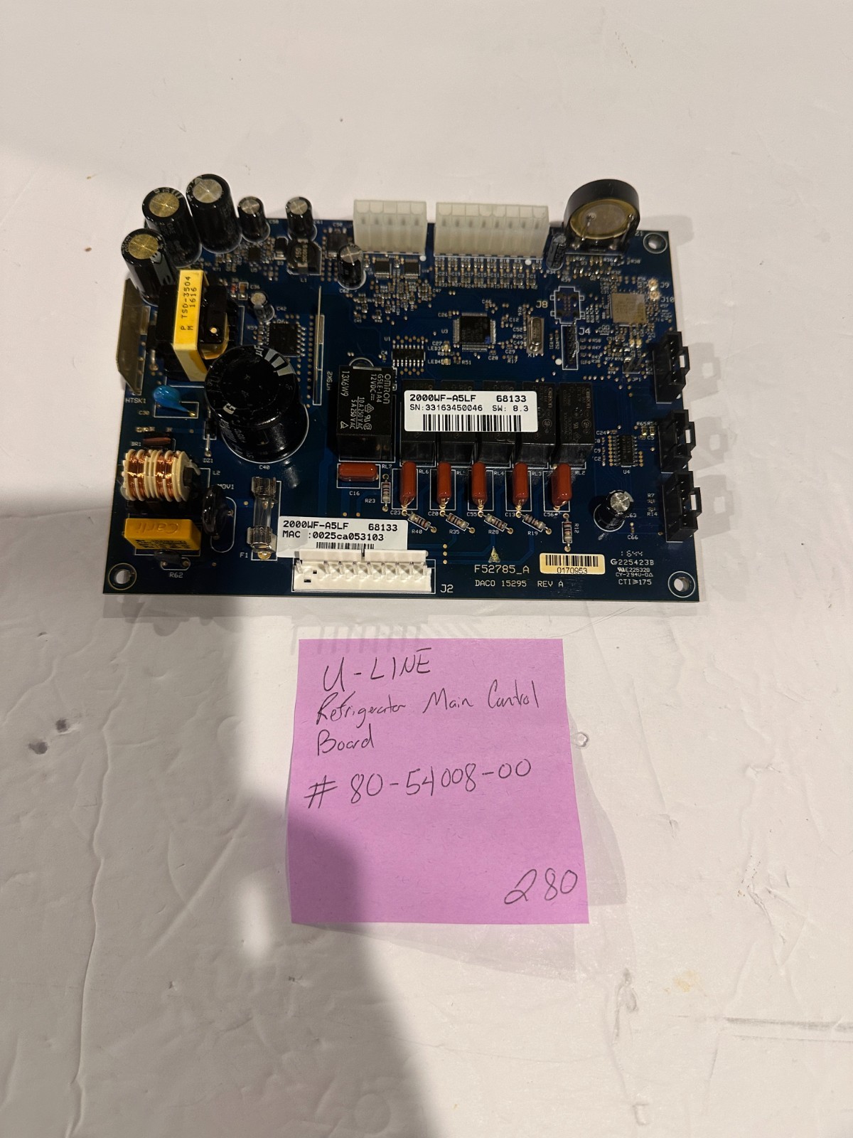 U-Line Refrigerator Main Control Board, 80-54008-00