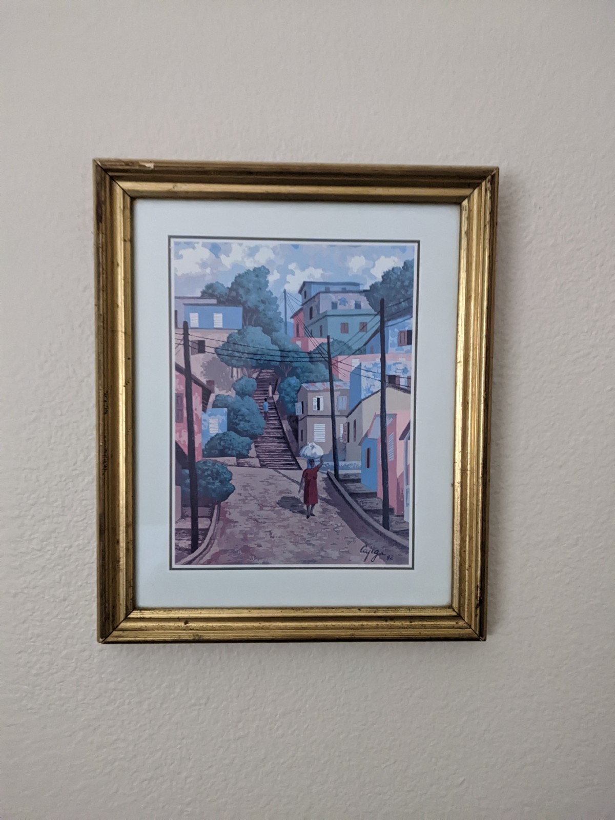 Old San Juan Puerto Rico Vintage 1982 Luis German Cajiga Signed Serigraph Print. Old San Juan Puerto Rico Vintage 1982 Luis German Cajiga Signed Serigraph Print.