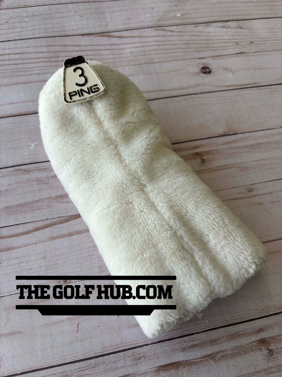 Ping Putterman Vintage White Plush Fur 3 Wood Fairway Headcover