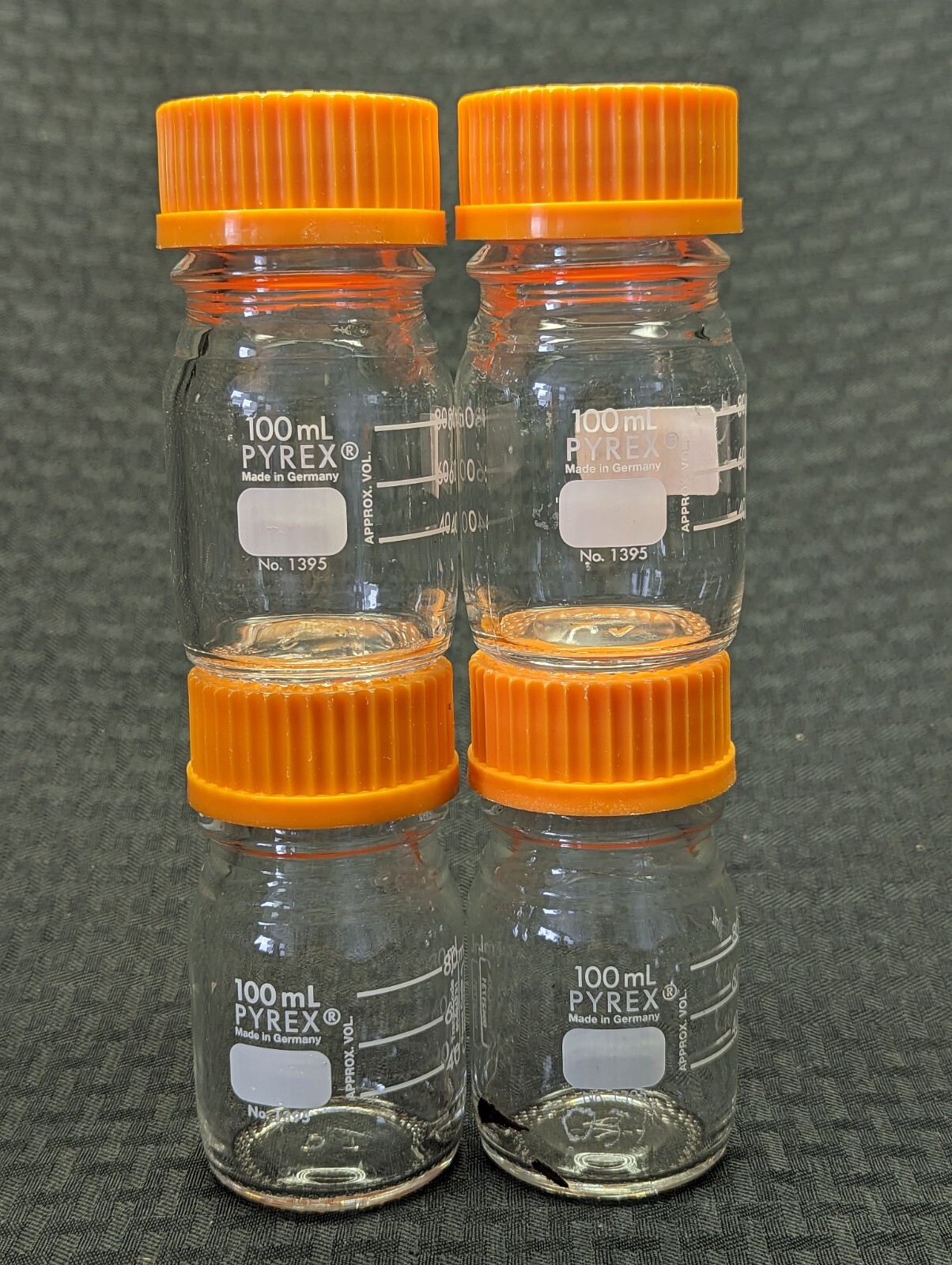 (4/pk) Lab Glass GL-45 100mL, 250mL, 500mL, 1L, 2L Reagent Media Storage Bottles