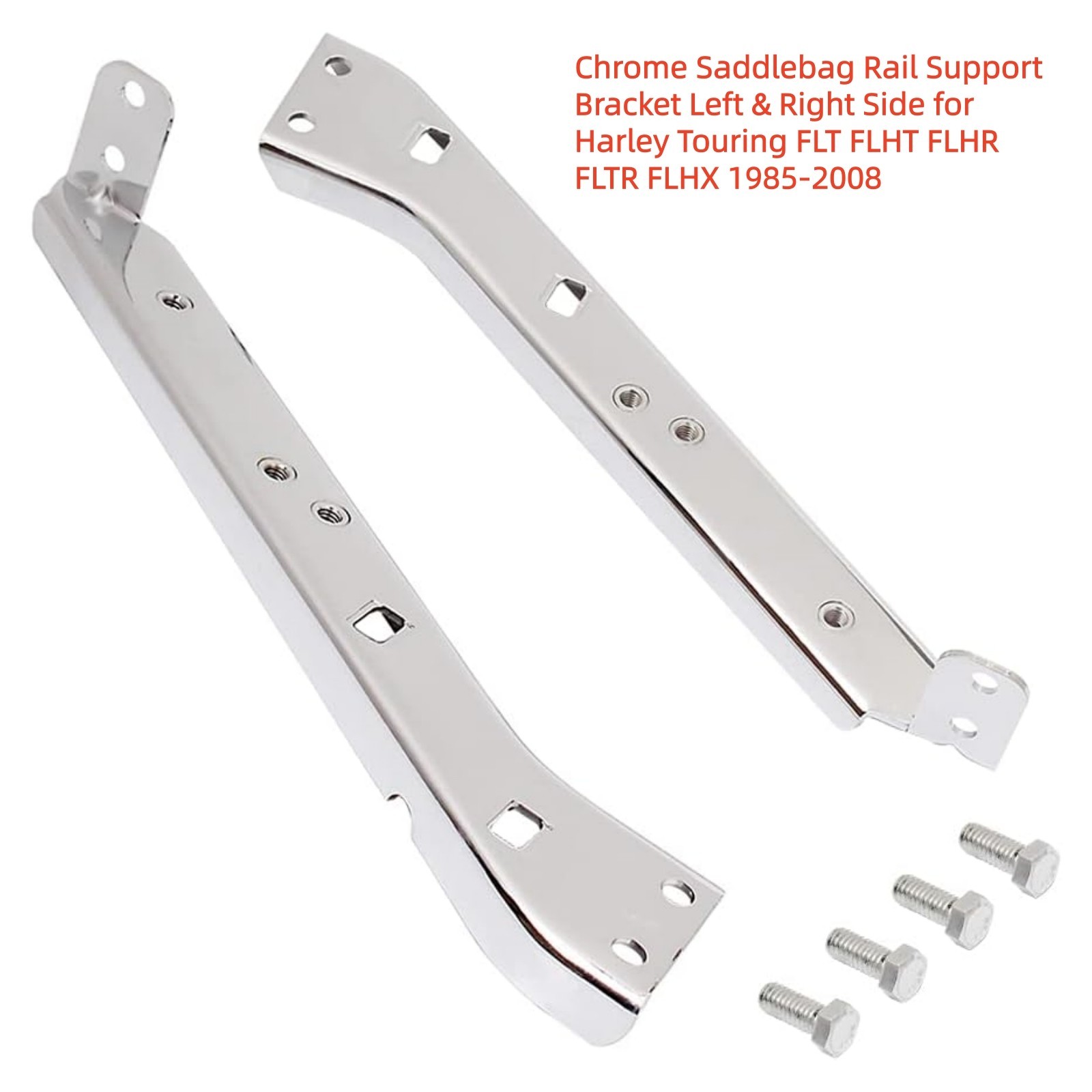 Chrome Saddlebag Rail Support Bracket Left & Right Side Fit for Harley Touring Chrome Saddlebag Rail Support Bracket Left & Right Side Fit for Harley Touring