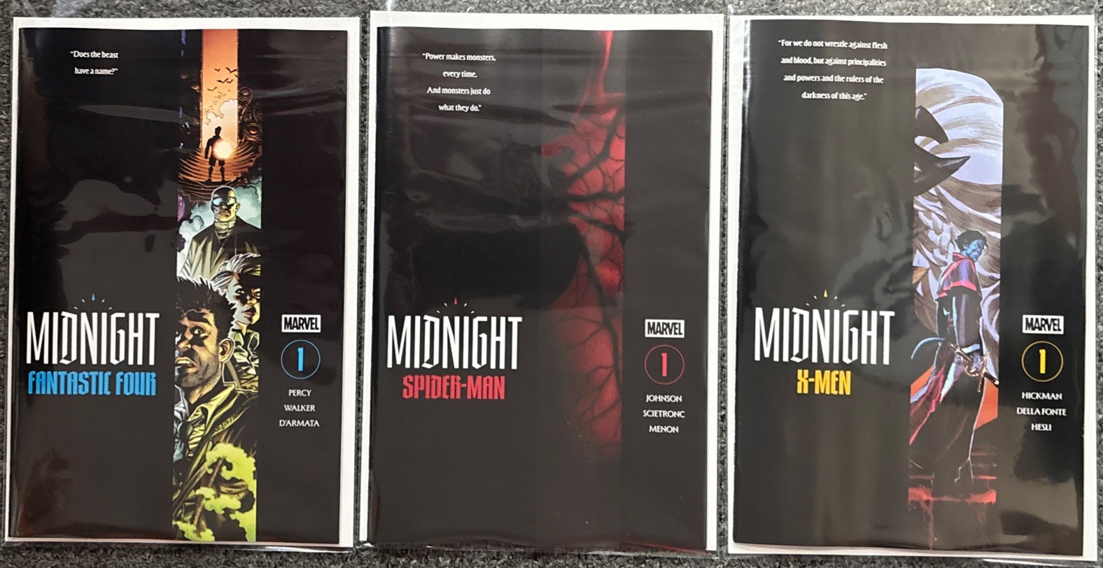 Marvel Midnight #1 X-Men Spider-Man FF Cover A Set of 3 PreSale 10/7/26 Marvel Midnight #1 X-Men Spider-Man FF Cover A Set of 3 PreSale 10/7/26