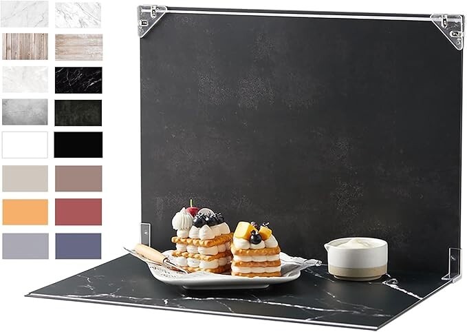 Tabletop Photo Background Set – 16 Patterns for Food, Makeup, & Small Items Tabletop Photo Background Set – 16 Patterns for Food, Makeup, & Small Items