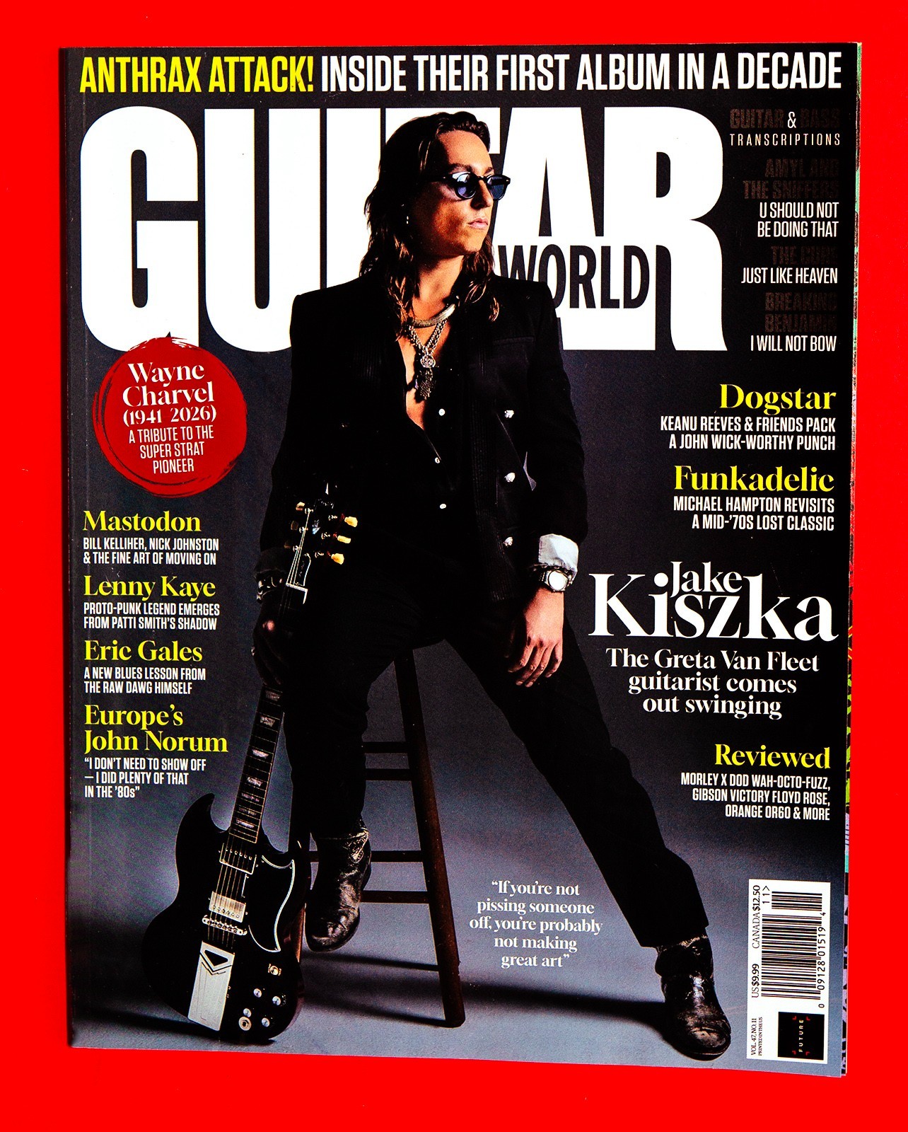Jake Kiszka - Greta Van Fleet - Guitar World Magazine - November 2026 - NEW