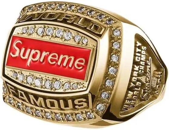 Supreme / Jostens World Famous Championship Ring 24K GOLD Layered Sterling Sz 10