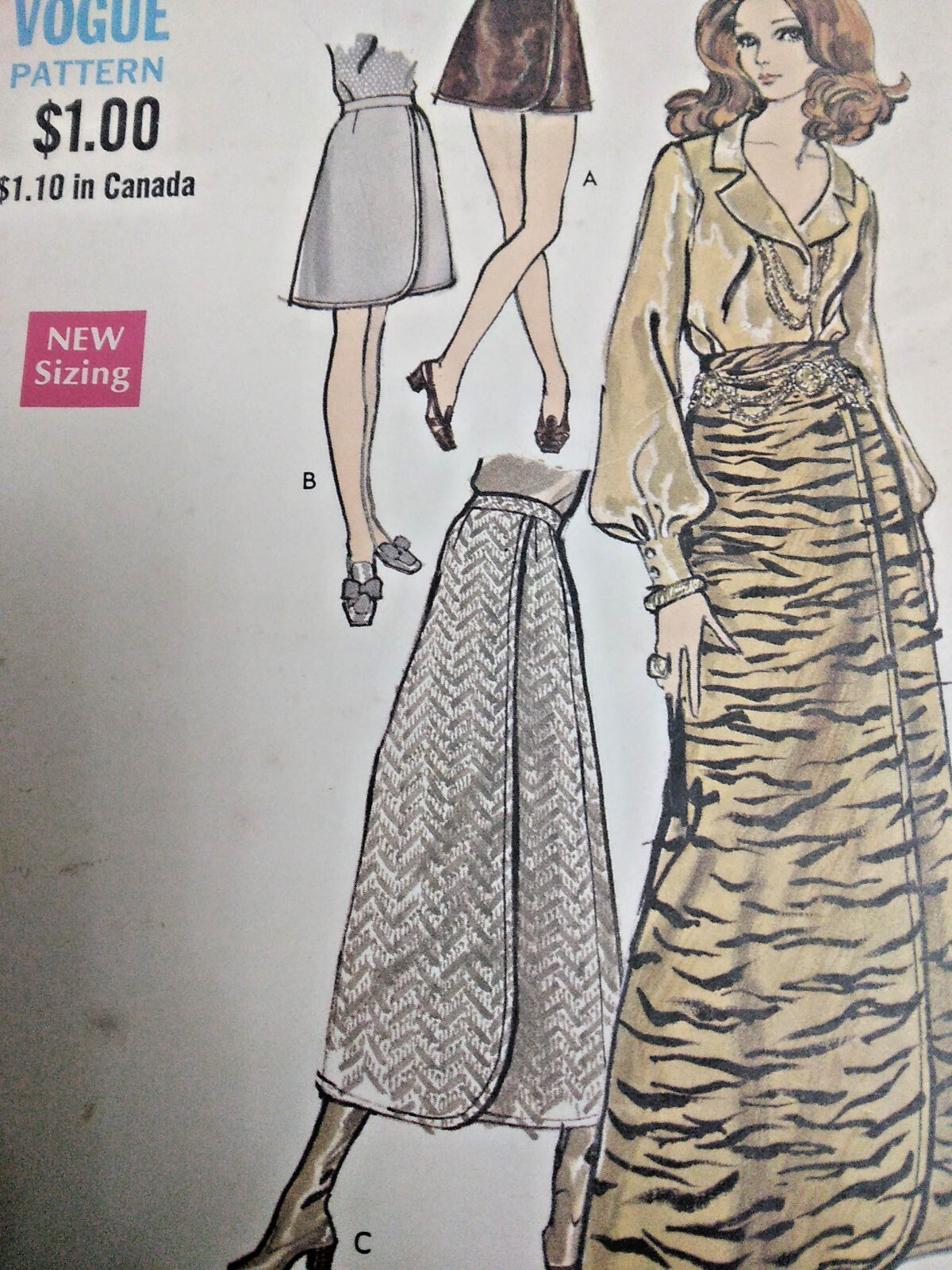 Vogue 7696 Skirt Mock Wrap Sewing Pattern Ladies 24 Vogue 7696 Skirt Mock Wrap Sewing Pattern Ladies 24