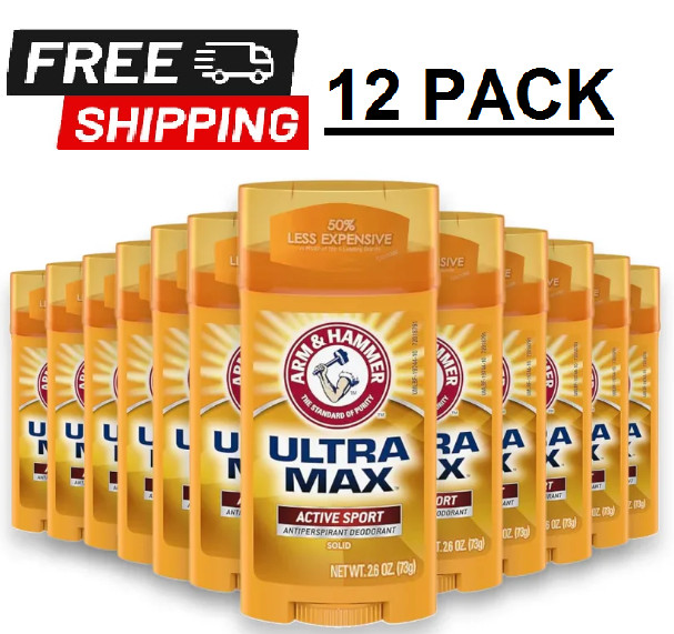 (12-PACK) Arm & Hammer Deodorant UltraMax Invisible Solid Active Sport 2.6 oz (12-PACK) Arm & Hammer Deodorant UltraMax Invisible Solid Active Sport 2.6 oz
